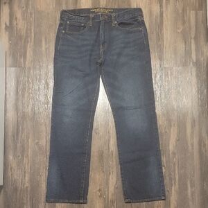 American Eagle Outfitters Men's Dark Blue Straight Jeans